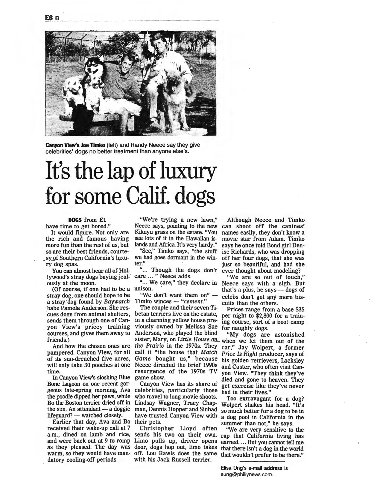 The Philadelphia Inquirer feature on Canyon View Ranch luxury dog boarding Topanga page 2